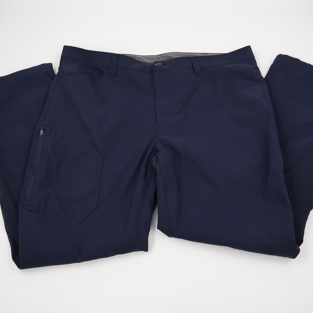 Eddie Bauer Fleece Lined Tech Pants Mens 40x32 Navy Blue Insulated Winter Hiking